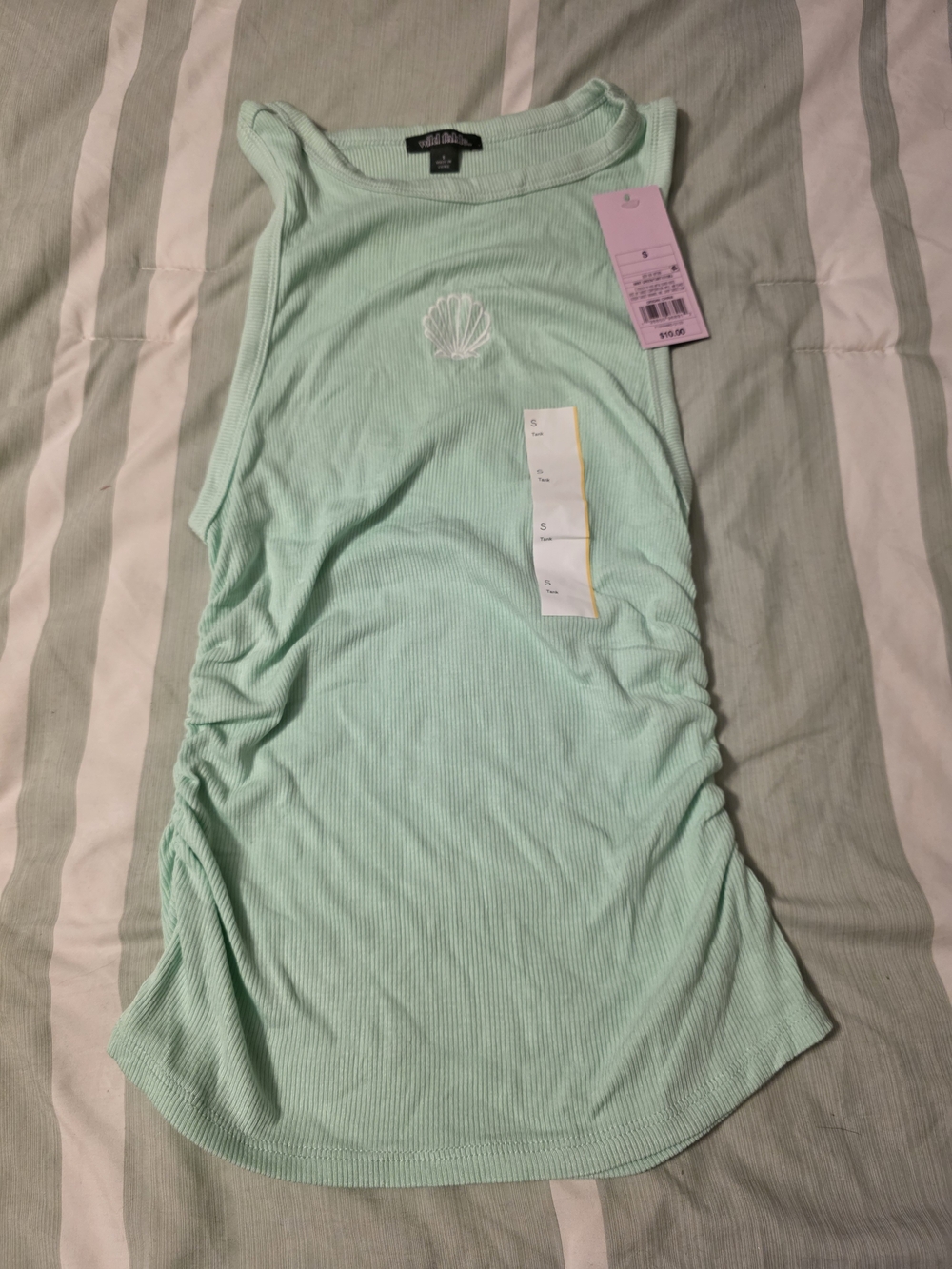 wild fable Mint Green Ribbed Shell Tank Top